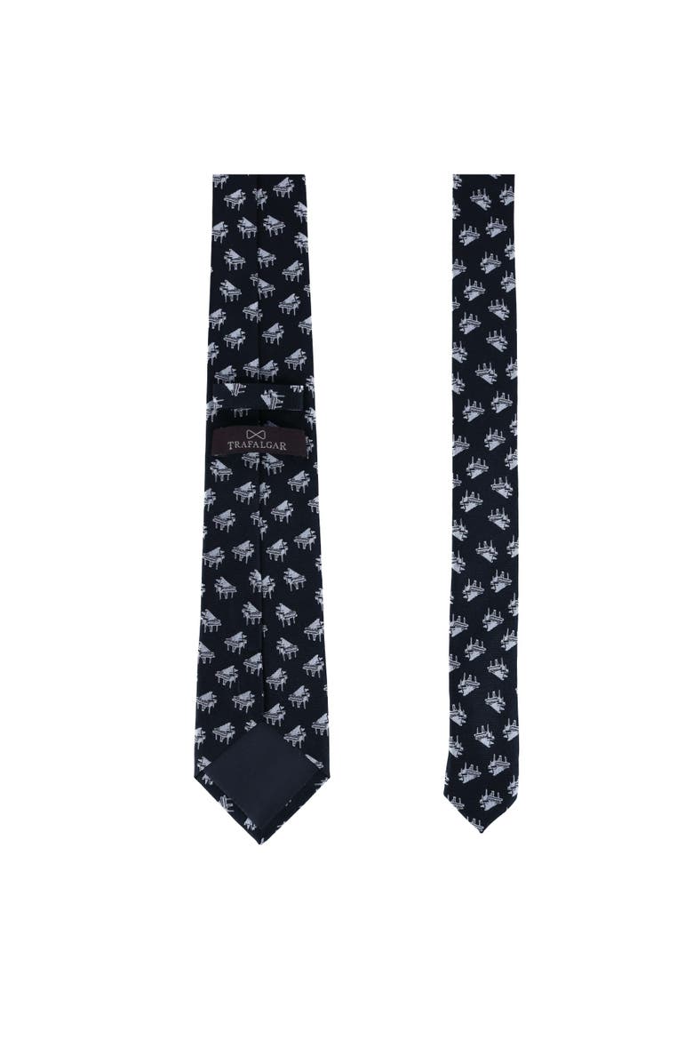 The Chopin Classical Piano Silk Necktie, Alternate, color, Black