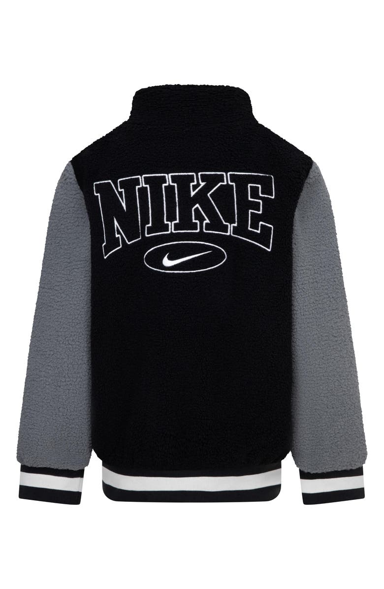 Nike Kids' Faux Shearling Bomber Jacket, Alternate, color, Black