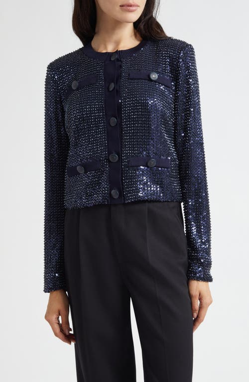Ramy Brook Anna Sequin Jacket In Blue