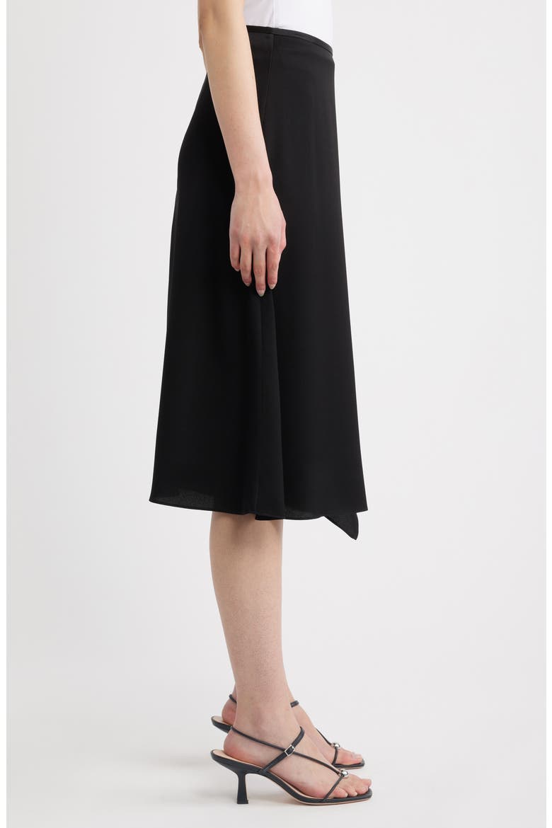 Satin Midi Skirt, Alternate, color, BLACK