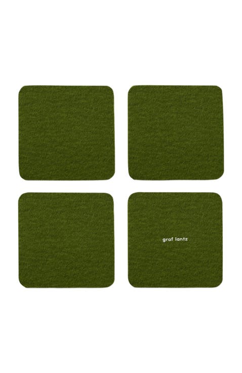 Bierfilzl Merino Wool Square Coaster Multi 4 Pack