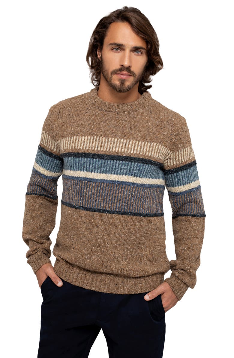 Celtic & Co. Statement Donegal Wool Sweater, Main, color, Camel