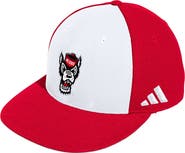 adidas Men's adidas White NC State Wolfpack On-Field Baseball Fitted Hat