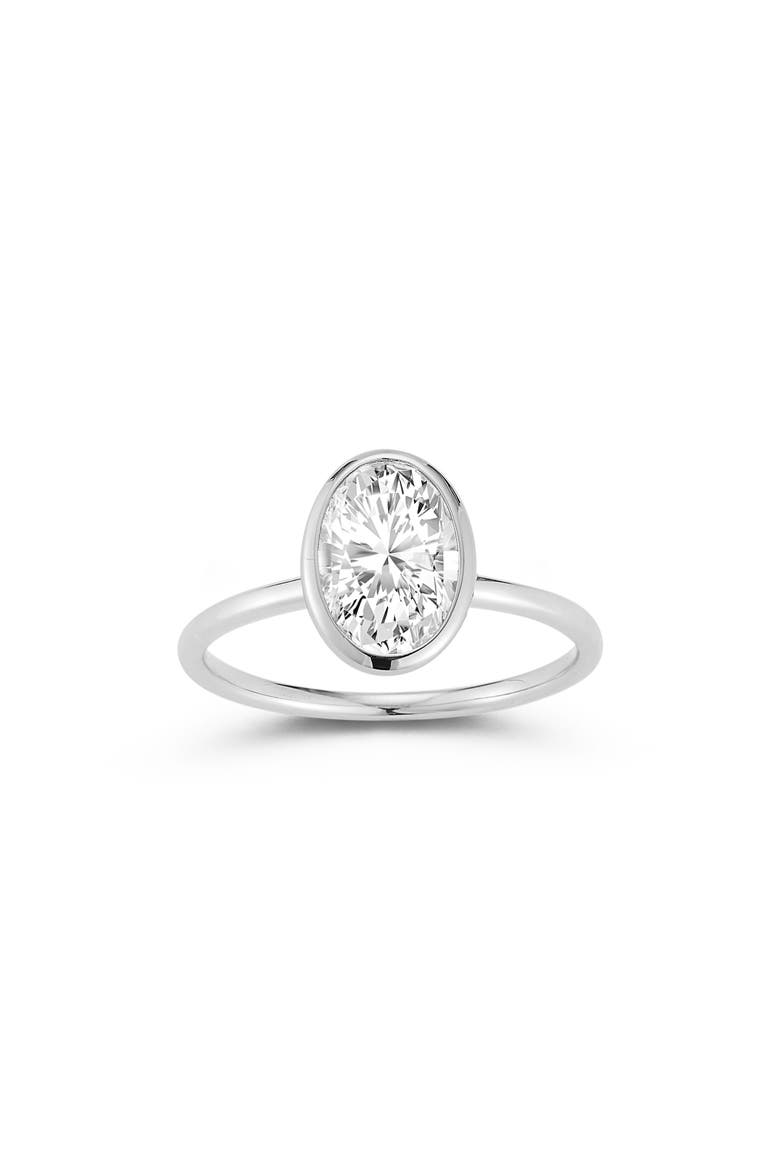 Oval Cut Moissanite Solitaire Ring, Main, color, SILVER/ MOISSANITE