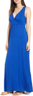 Loveappella V-Neck Jersey Maxi Dress