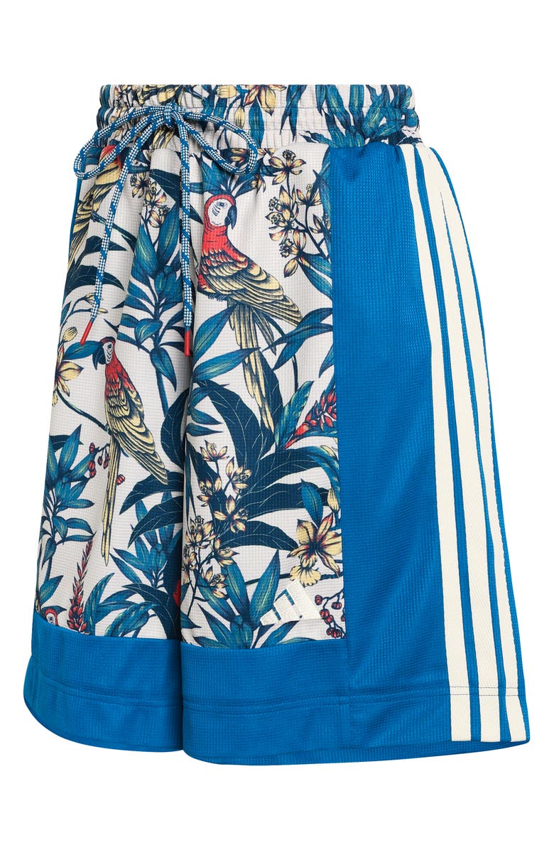 adidas x FARM Rio Premium Shorts, Alternate, color, Dark Marine/ Talc/ Gold