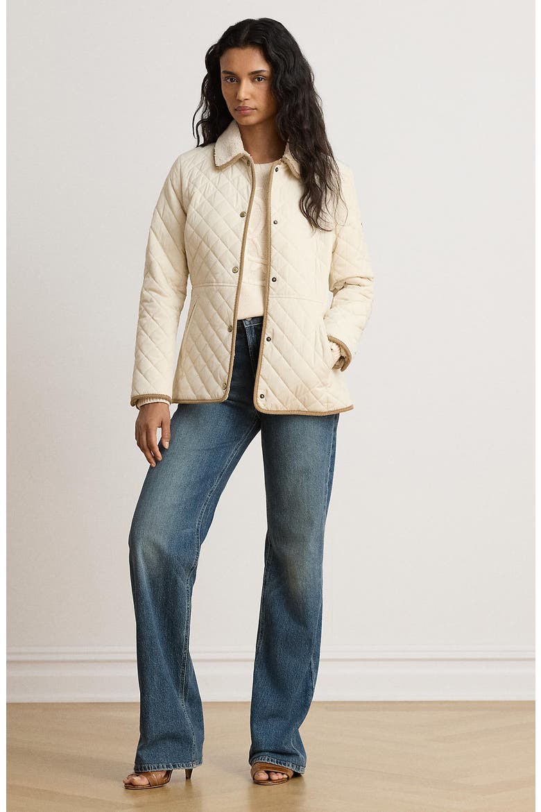 Icon Quilted Blazer with Corduroy Trim, Alternate, color, MODA CREAM