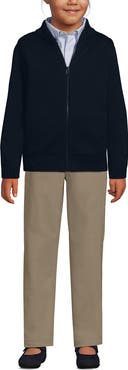 Lands' End School Uniform Kids Legacy Full Zip Cardigan