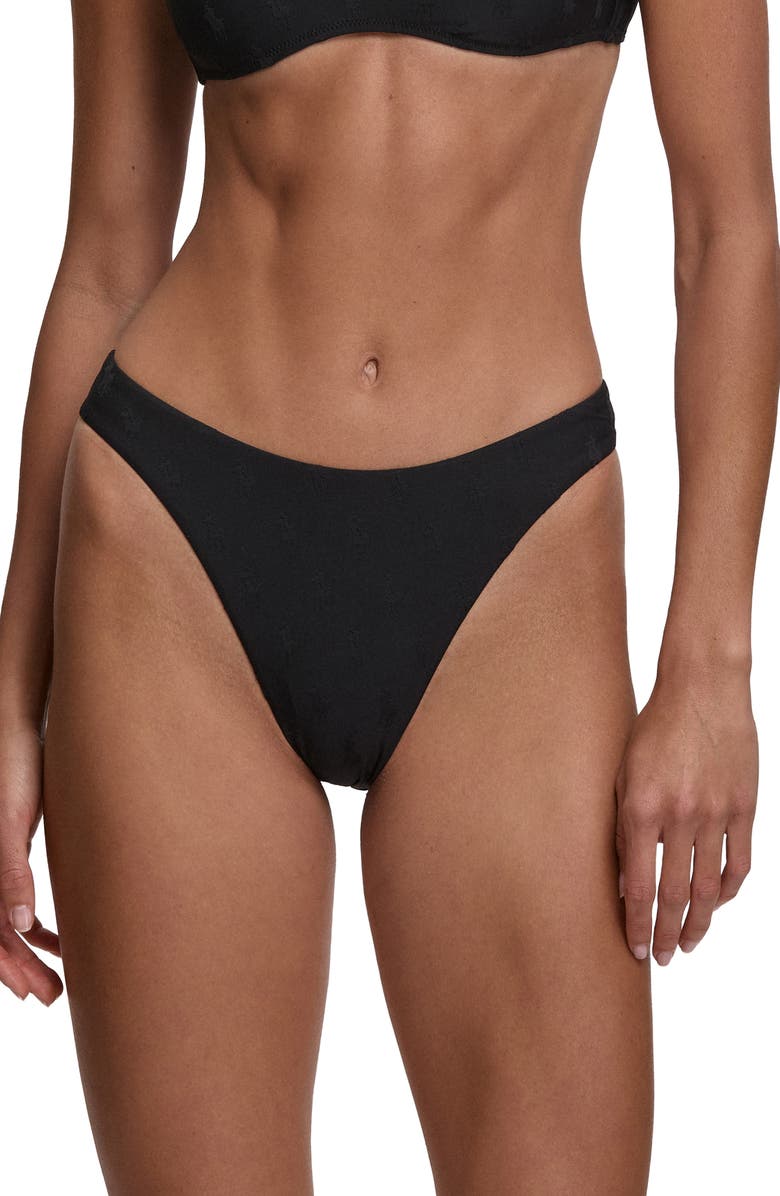 Polo Ralph Lauren High Leg Scoop Bikin Bottoms, Main, color, Black