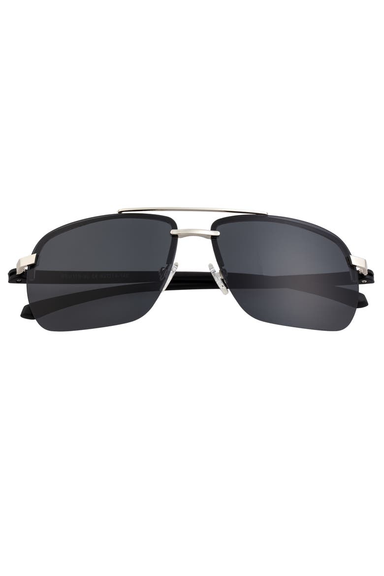 Lennox Polarized Sunglasses, Alternate, color, Silver/Black