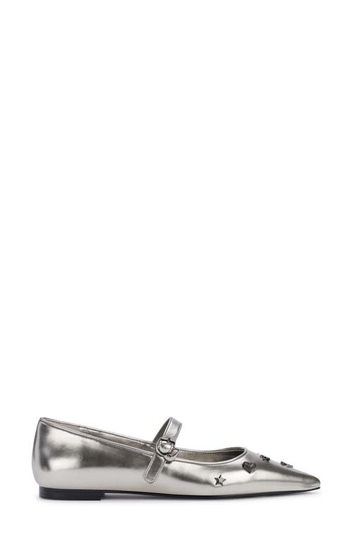 Karl Lagerfeld Paris Veyda Pointed Toe Mary Jane Flat In Gray