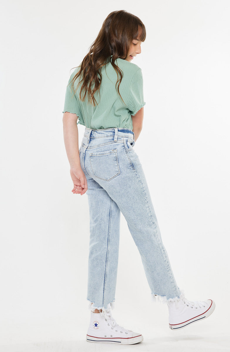 KanCan Kandy High Rise Cropped Straight Jeans, Alternate, color, Acid Wash