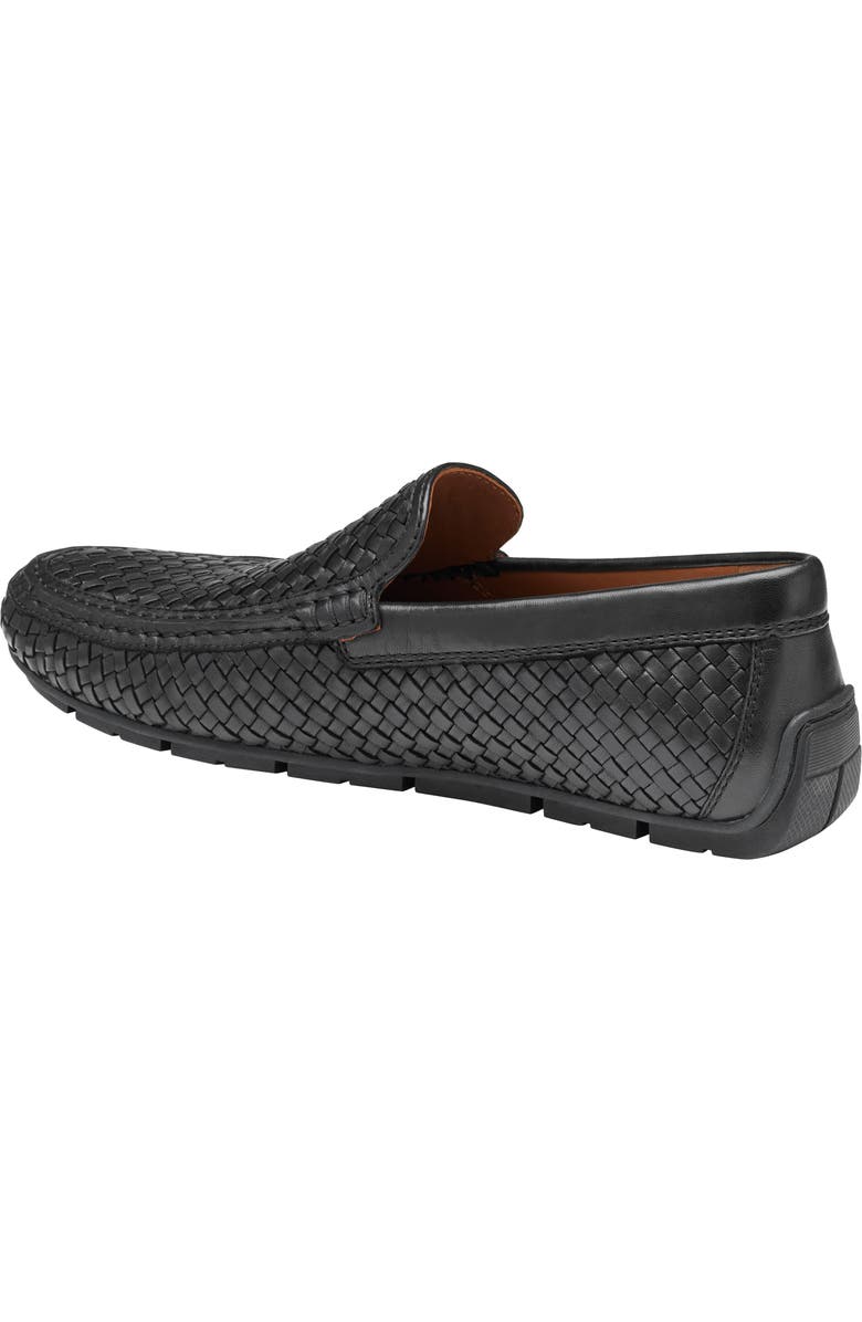 Johnston & Murphy Baldwin Woven Moc Toe Driving Shoe, Alternate, color, Black Sheepskin