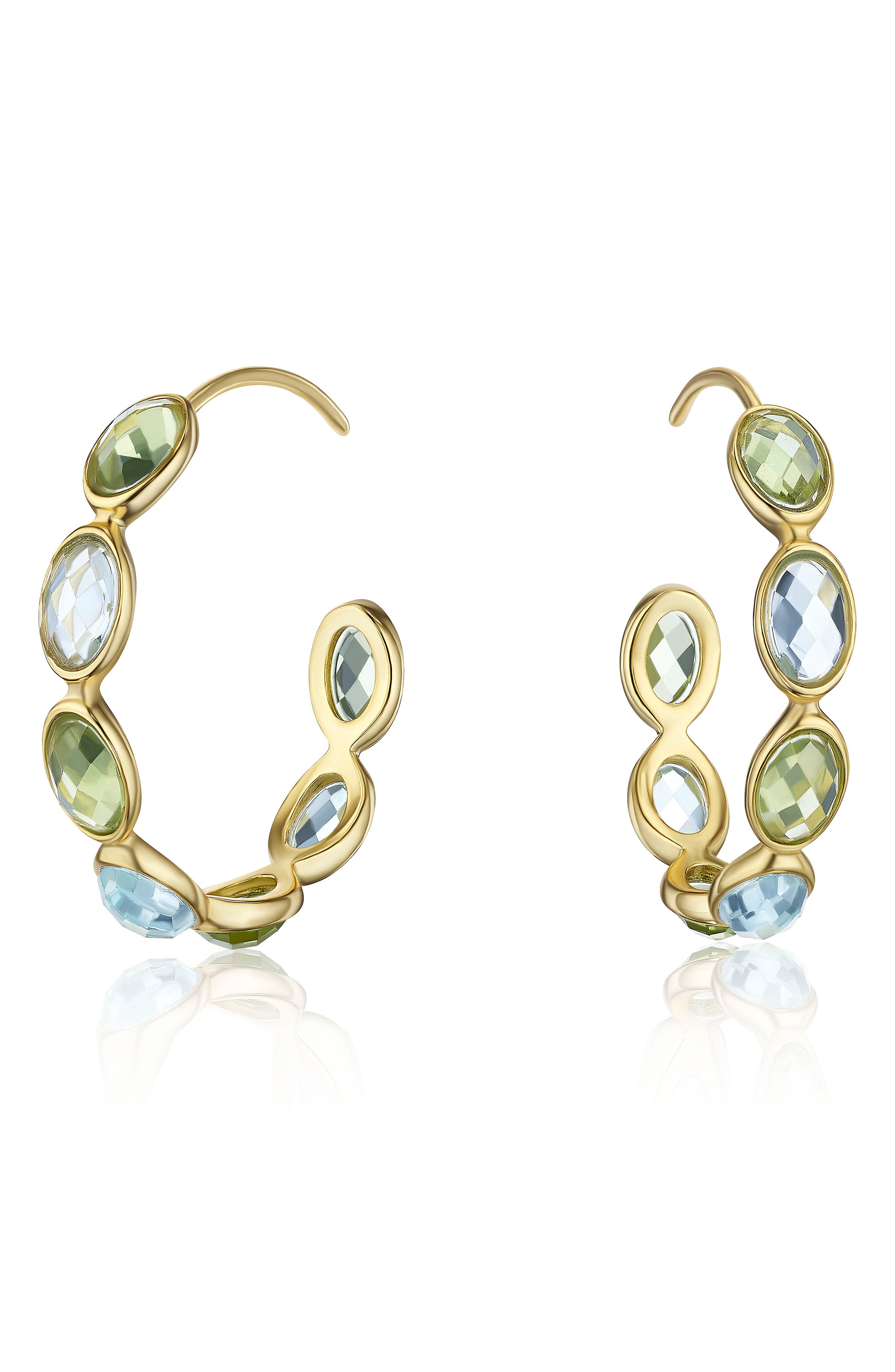 House of Frosted Reba Multistone Hoop Earrings