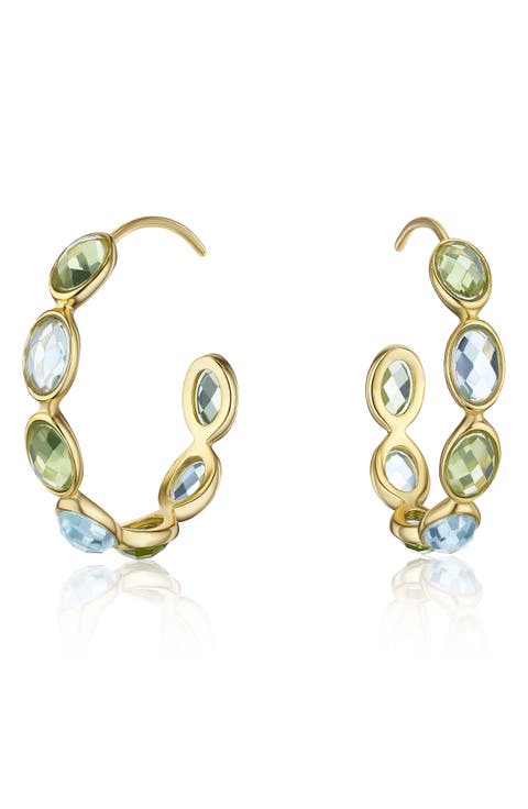 Reba Multistone Hoop Earrings