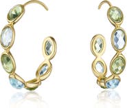 House of Frosted Reba Multistone Hoop Earrings