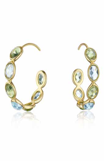 House of Frosted Reba Multistone Hoop Earrings