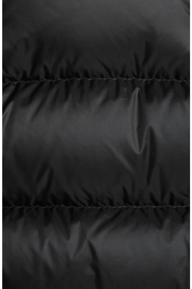Hermine Grosgrain Trim Quilted Down Puffer Coat, Alternate, color, BLACK