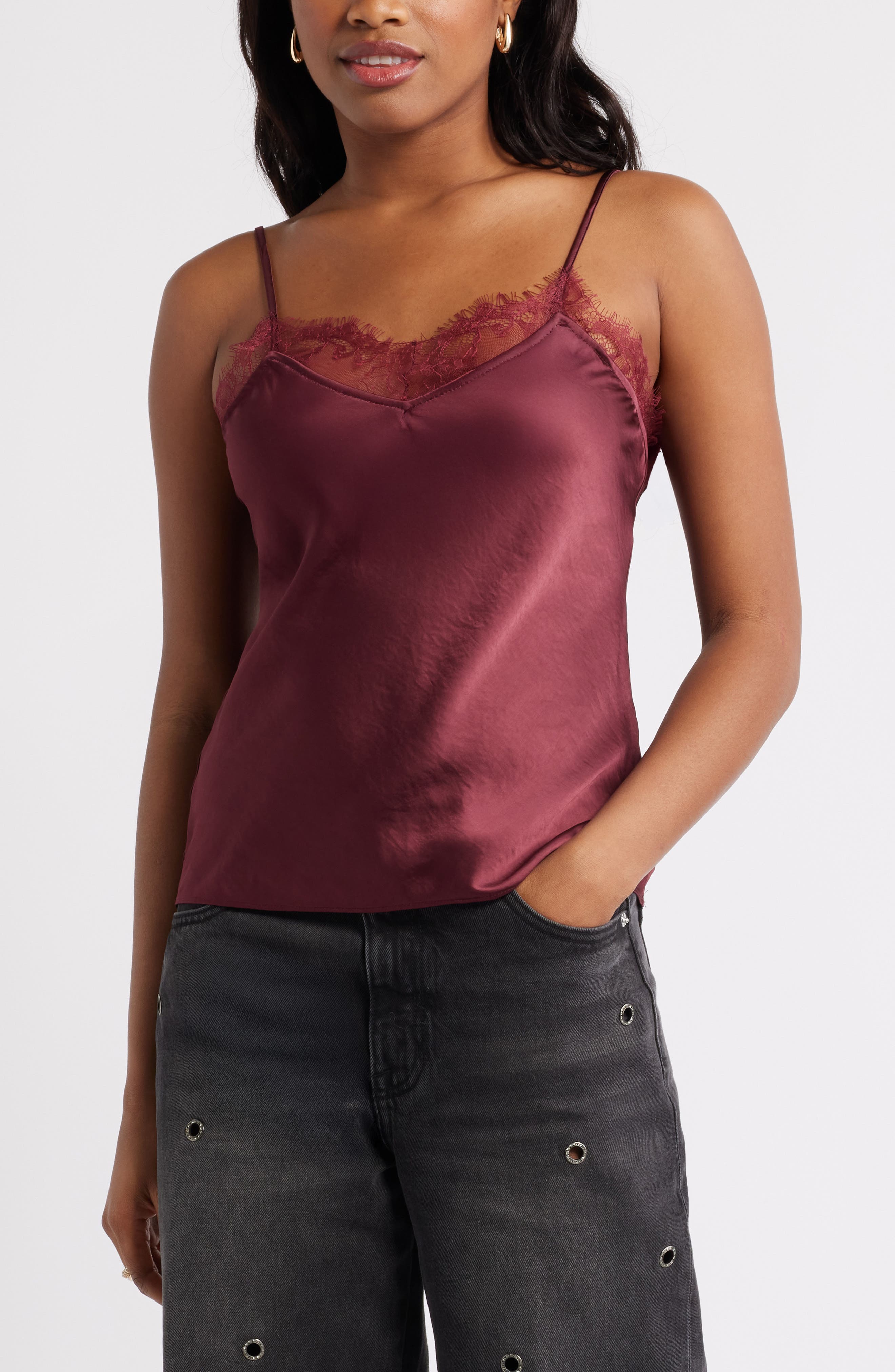 Open Edit Lace Trim Cami