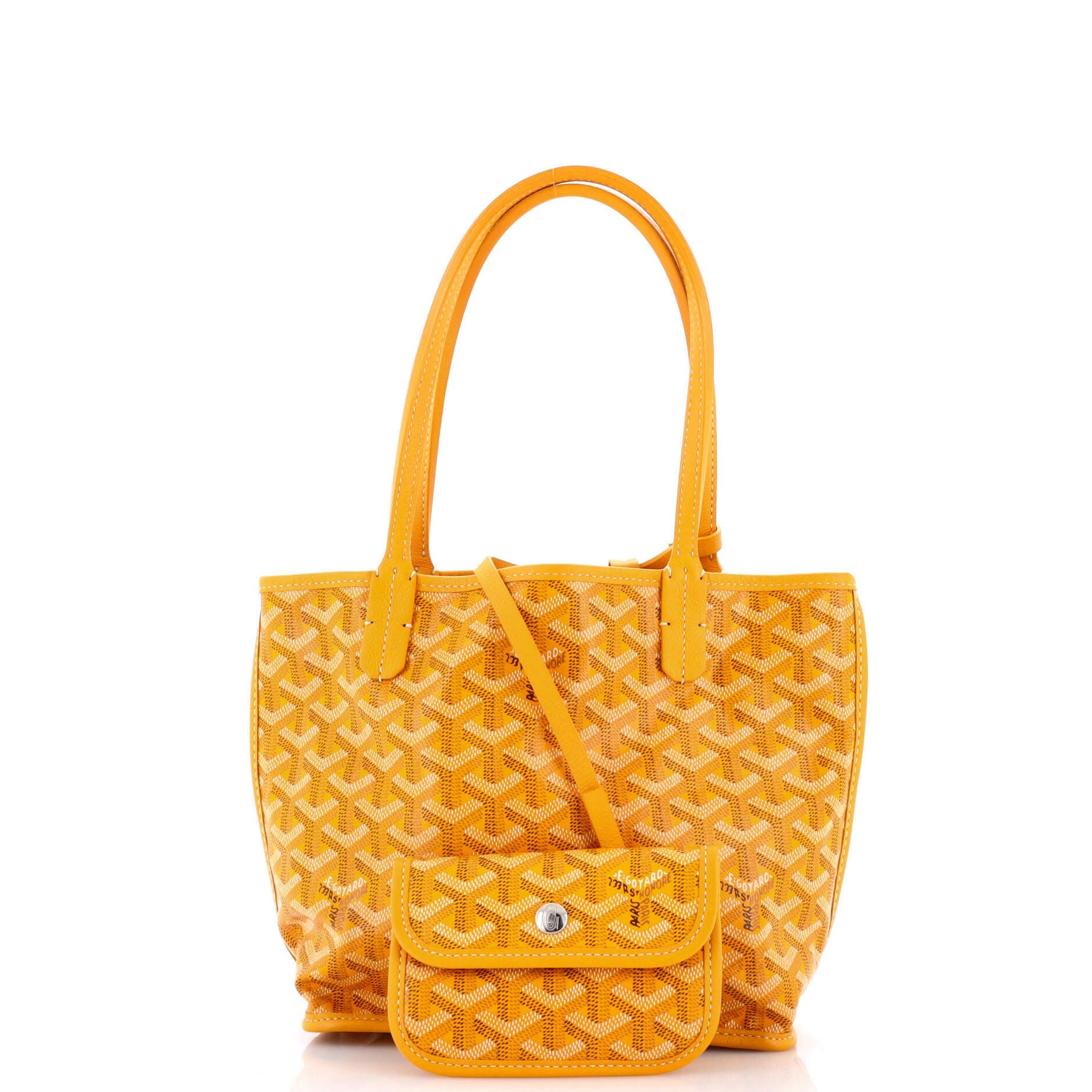 Pre-Owned Goyard Anjou Reversible Tote Coated Canvas Mini, Alternate, color, Yellow