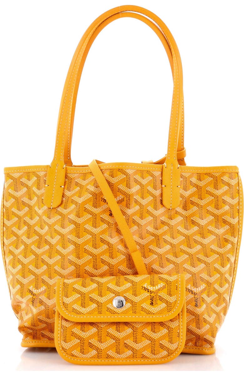 Pre-Owned Goyard Anjou Reversible Tote Coated Canvas Mini, Alternate, color, Yellow