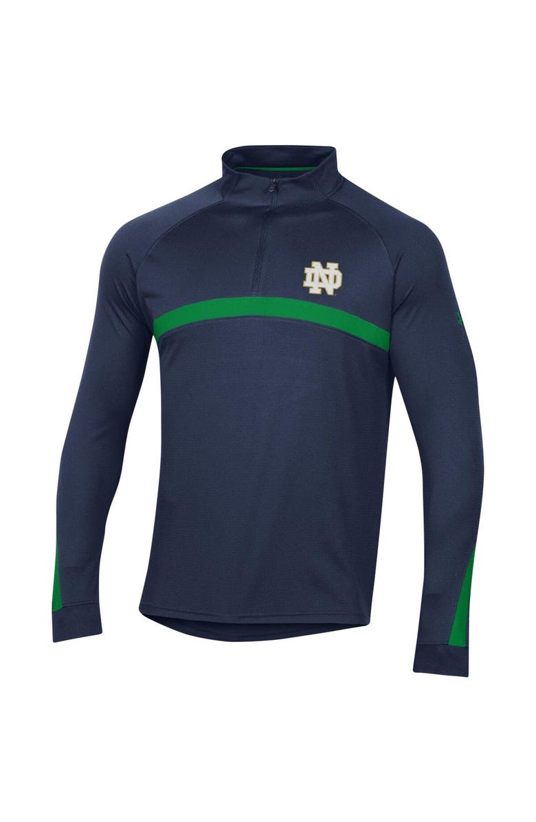 Under Armour Men's Under Armour Navy Notre Dame Fighting Irish Game Day Raglan Quarter-Zip Top, Alternate, color, 