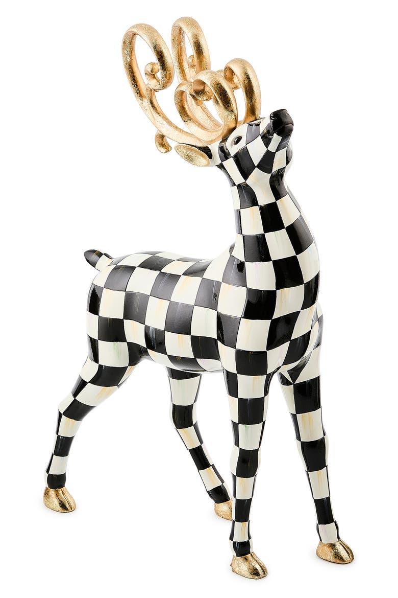 Courtly Check Noel Standing Deer Figurine, Main, color, COURTLY