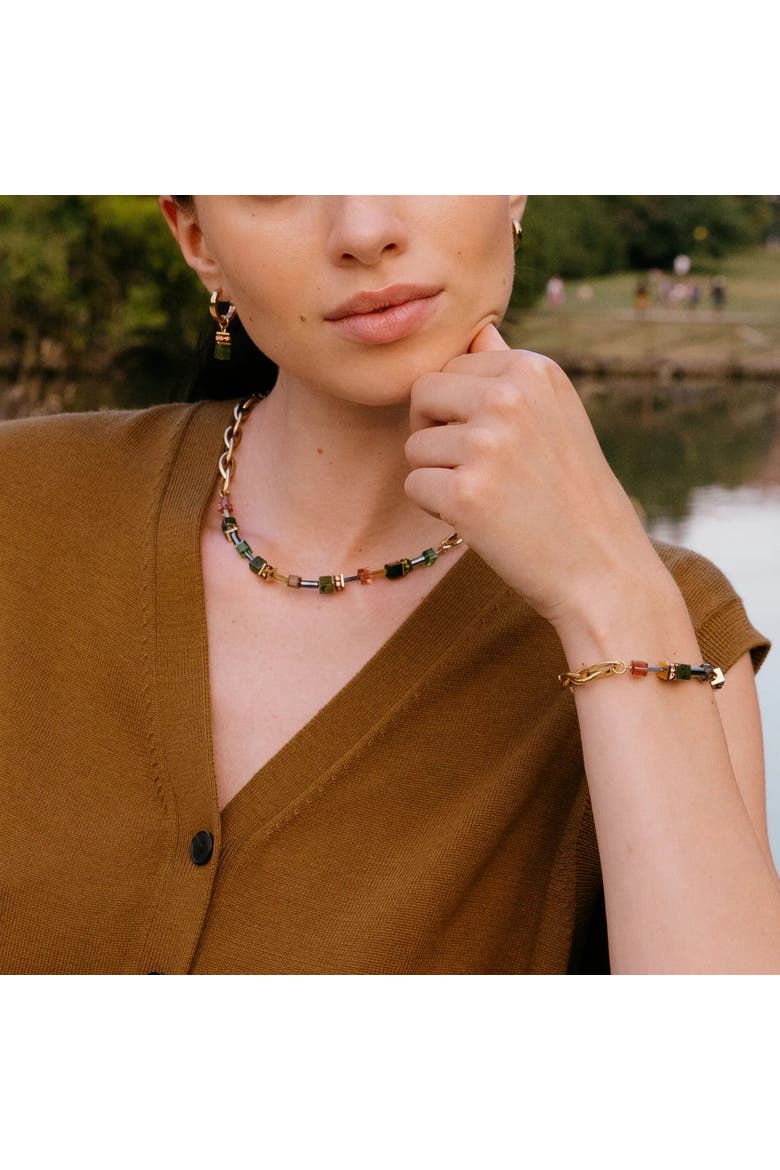 Geocube® Chunky Chain Gold Bracelet, Alternate, color, Green