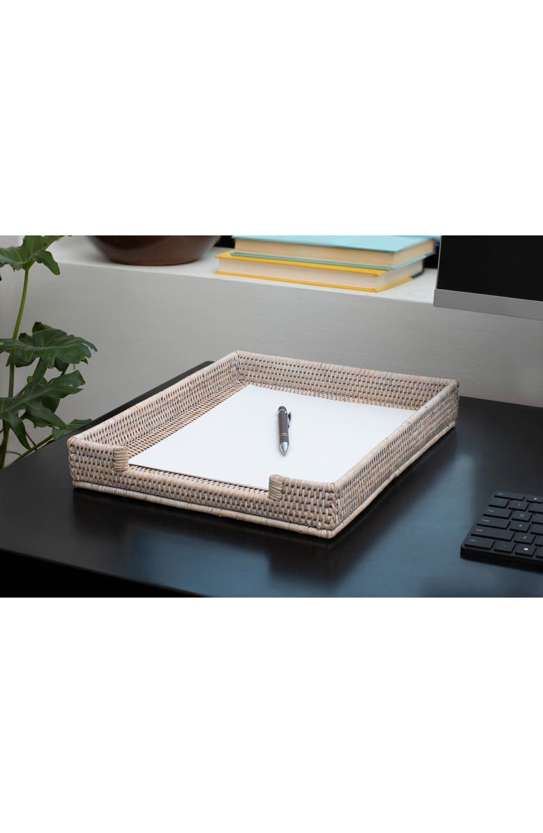Artifacts Trading Company<sup>™</sup> Artifacts Rattan Office Paper Tray, Alternate, color, White Wash