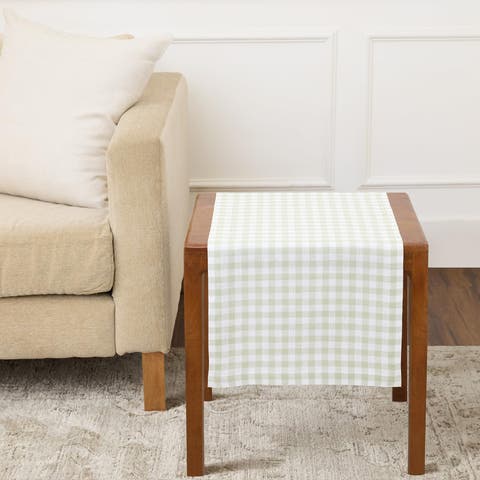 Linen Table Runner for Dining Table, Holiday and Everyday Table Decor - Gingham Check