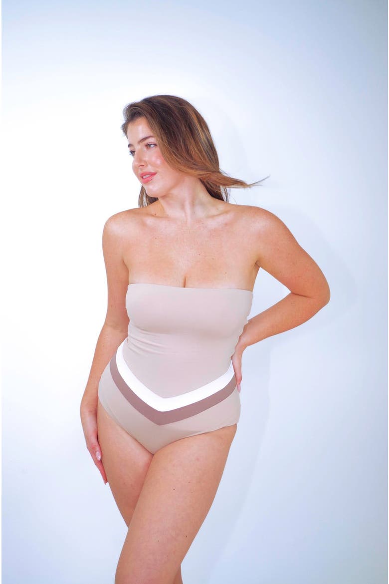 Vee Convertible One Piece Swimsuit, Alternate, color, Nude