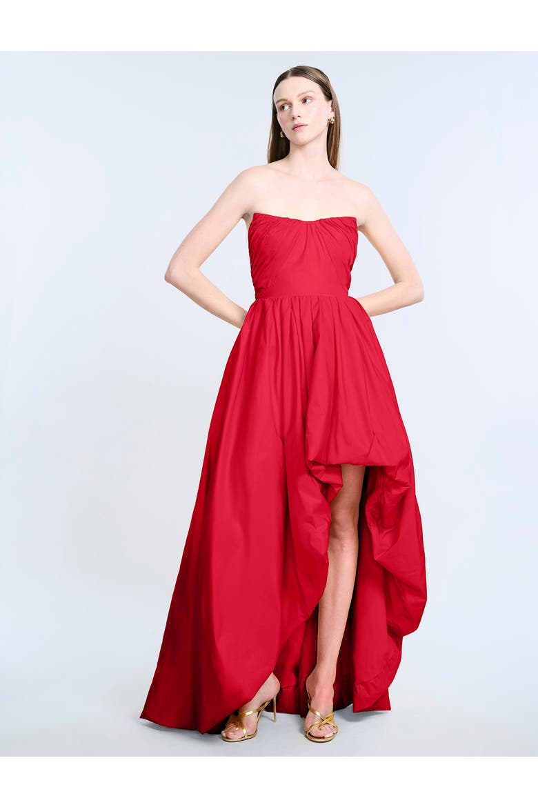 High Slit Ball Gown, Alternate, color, Dahlia