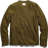 Billy Reid Herringbone Crewneck Long Sleeve T-Shirt
