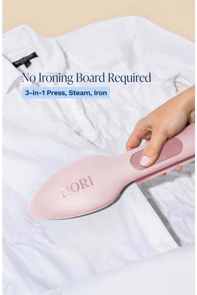 The Nori Press Steam Handheld Steamer & Iron, Alternate, color, PINK TONES