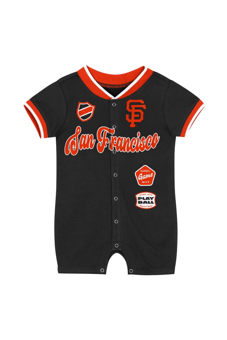 Newborn Outerstuff Black San Francisco Giants Pinch Coverall, Alternate, color, Black