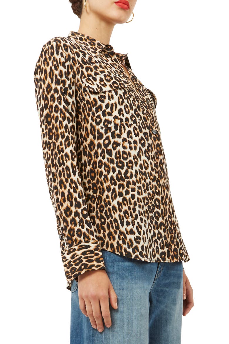 'Slim Signature' Silk Shirt, Alternate, color, NATURAL