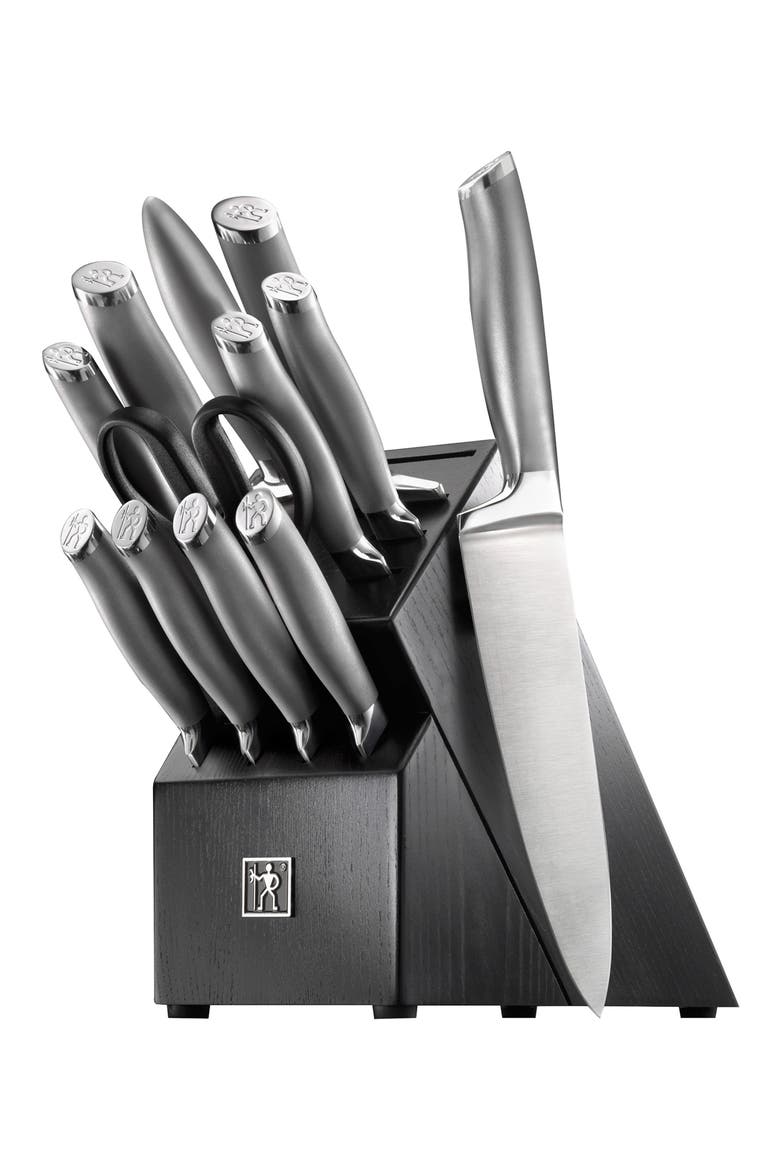 Modernist 13-Piece Knife Block Set, Main, color, SILVER