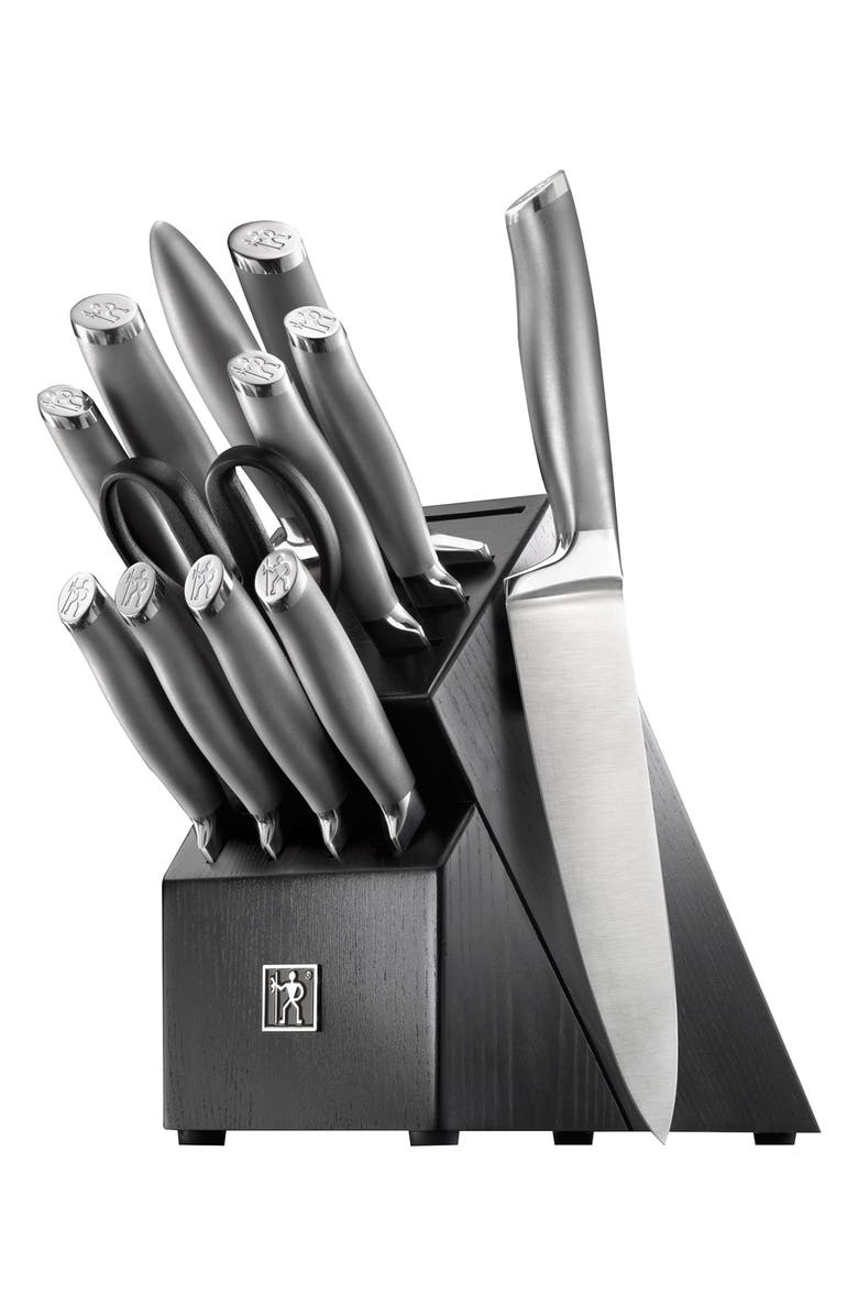 HENCKELS CUTLERY Modernist 13-Piece Knife Block Set, Main, color, Silver