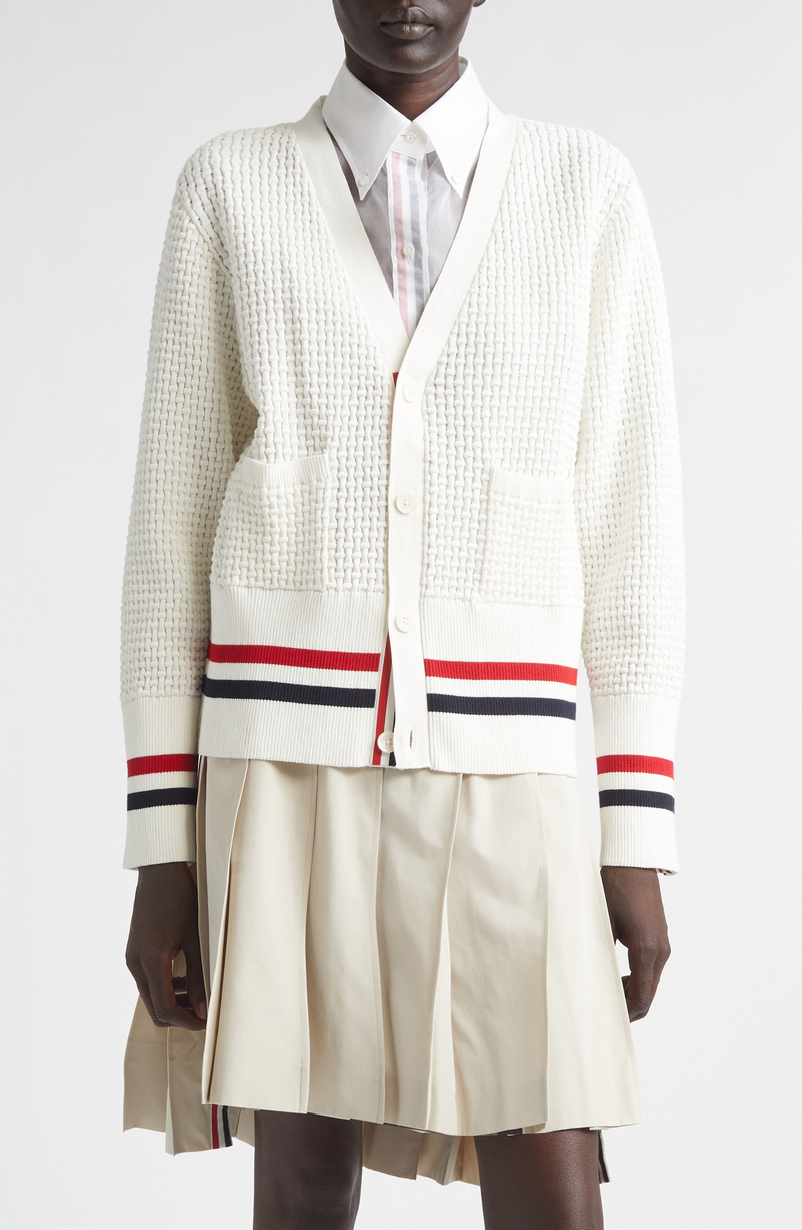 Float Ripple Stitch Cotton Cardigan