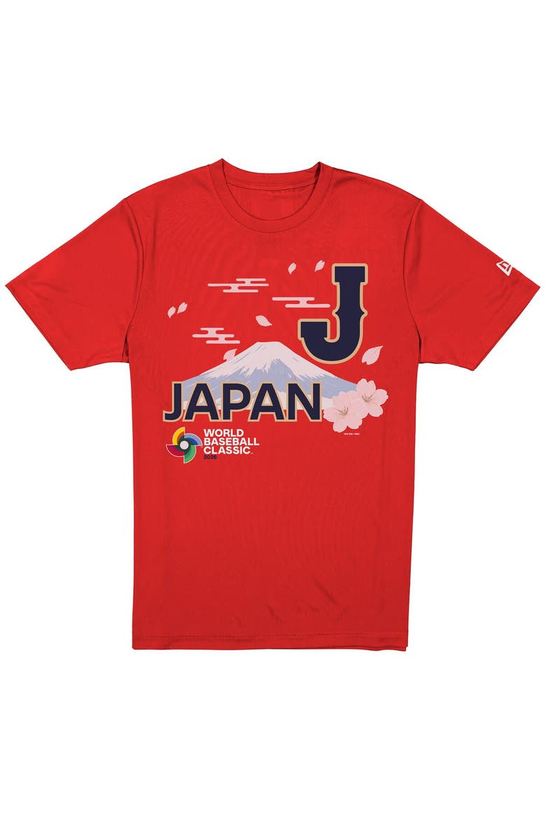 Men's New Era  Red Japan Baseball 2026 World Baseball Classic Country T-Shirt, Alternate, color, Red