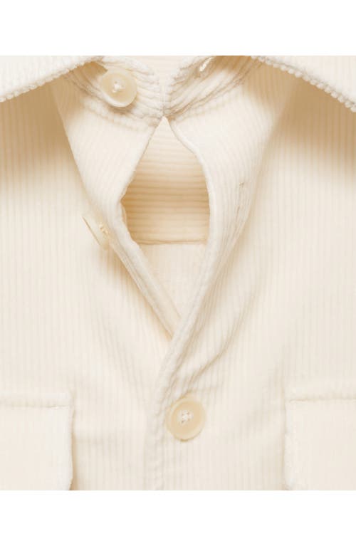 Mango Men's Corduroy Pockets Overshirt In Off White