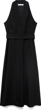 MANGO Lula Belted Sleeveless Maxi Dress