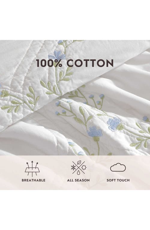 Laura Ashley 3-piece Quilt & Sham Set In Blue/green