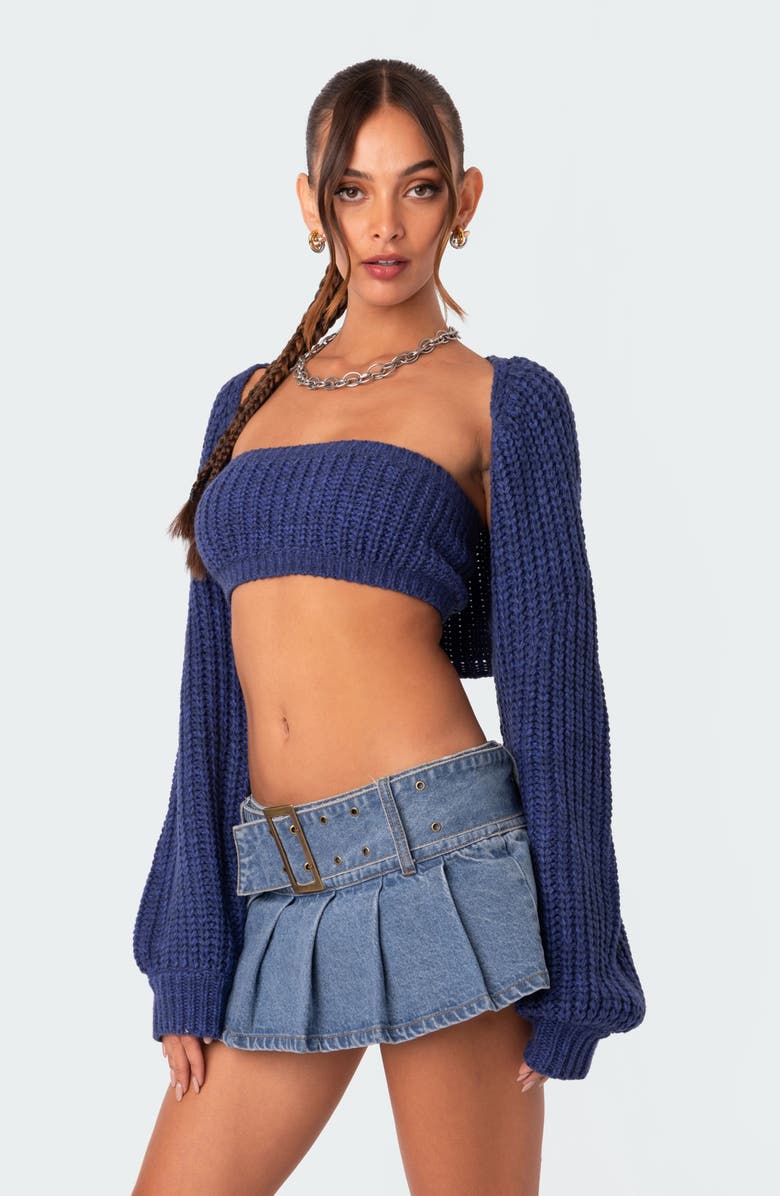 EDIKTED Cori Two-Piece Bandeau & Shrug, Alternate, color, 