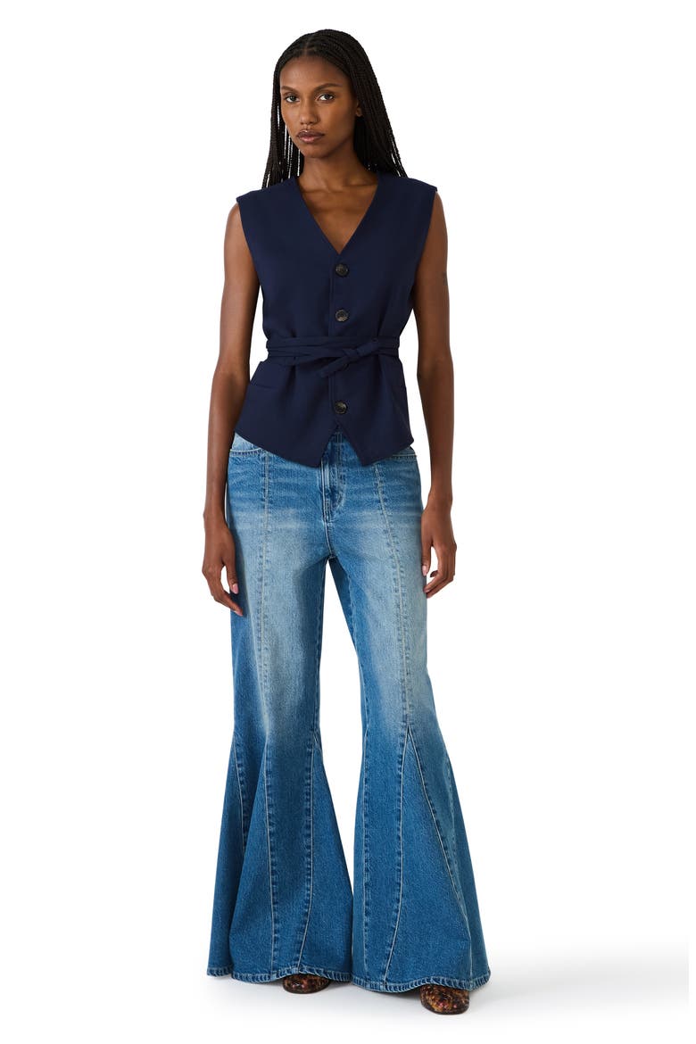 Felicia Belted Vest, Alternate, color, MARINE
