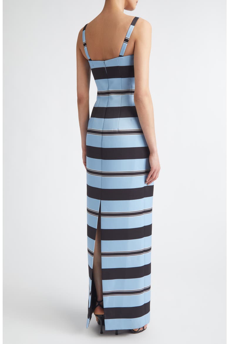 Regina Stripe Taffeta Faille Column Dress, Alternate, color, GRAPHIC STRIPE - BLUE BLACK
