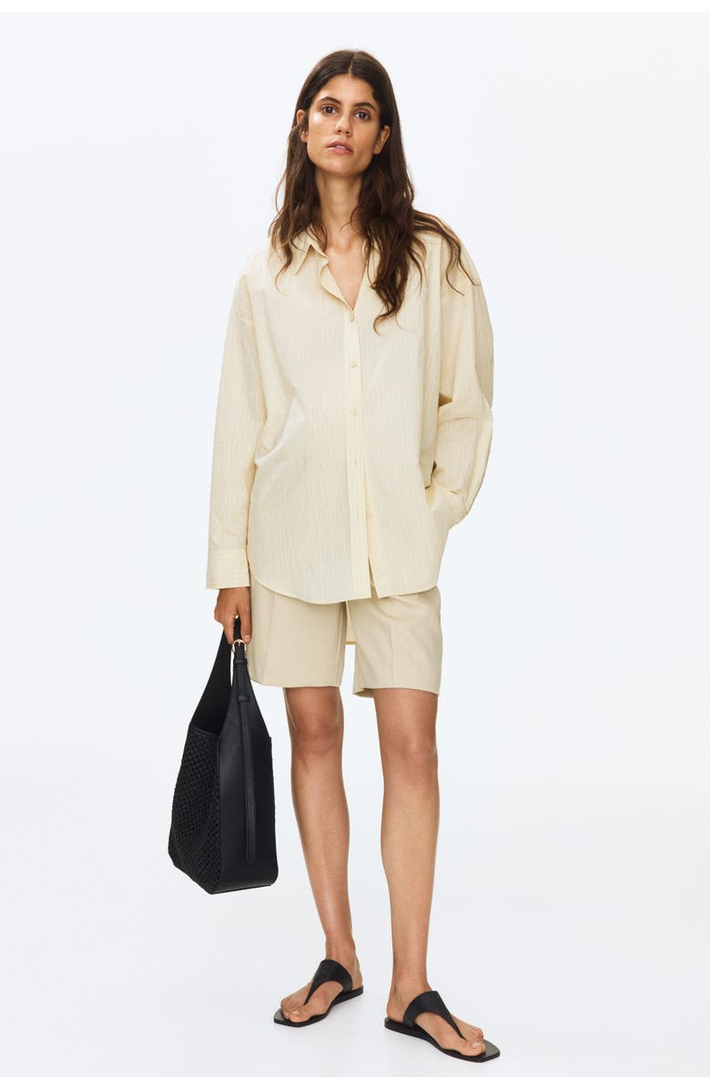 H&M Mama Linen-blend Bermuda Shorts, Alternate, color, Light Beige