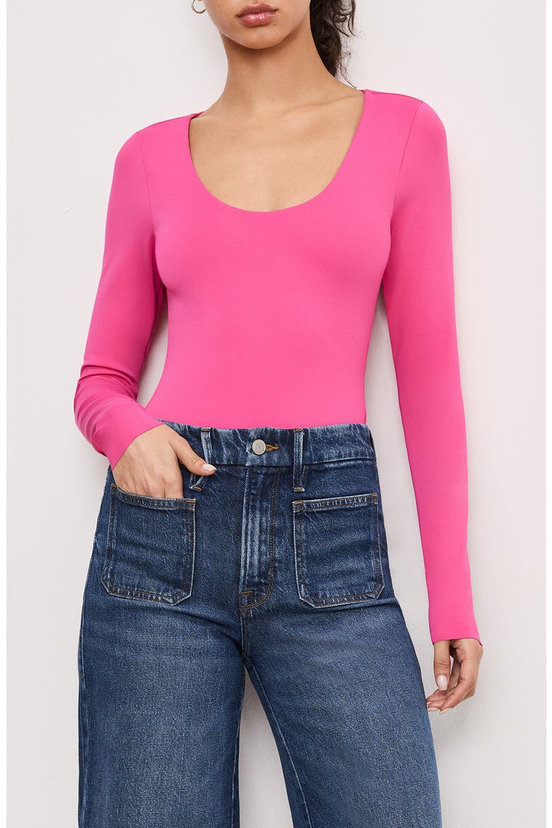 Sculpting Scoop Neck Bodysuit, Main, color, BALLERINA PINK004