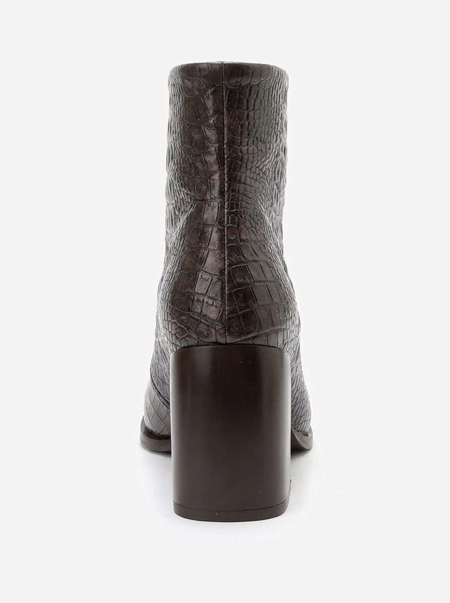 Lynda Block Heel Zip Boot, Alternate, color, Brown Print