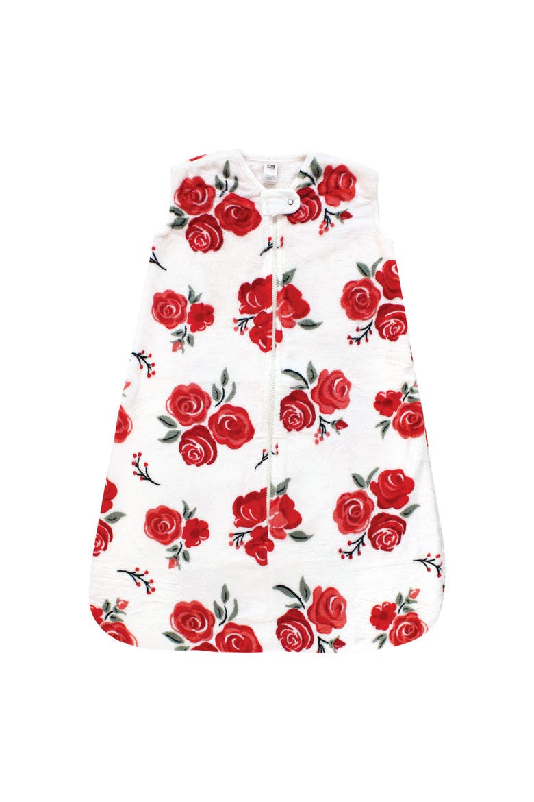 Plush Flannel Sleeping Bag, Main, color, Red Rose